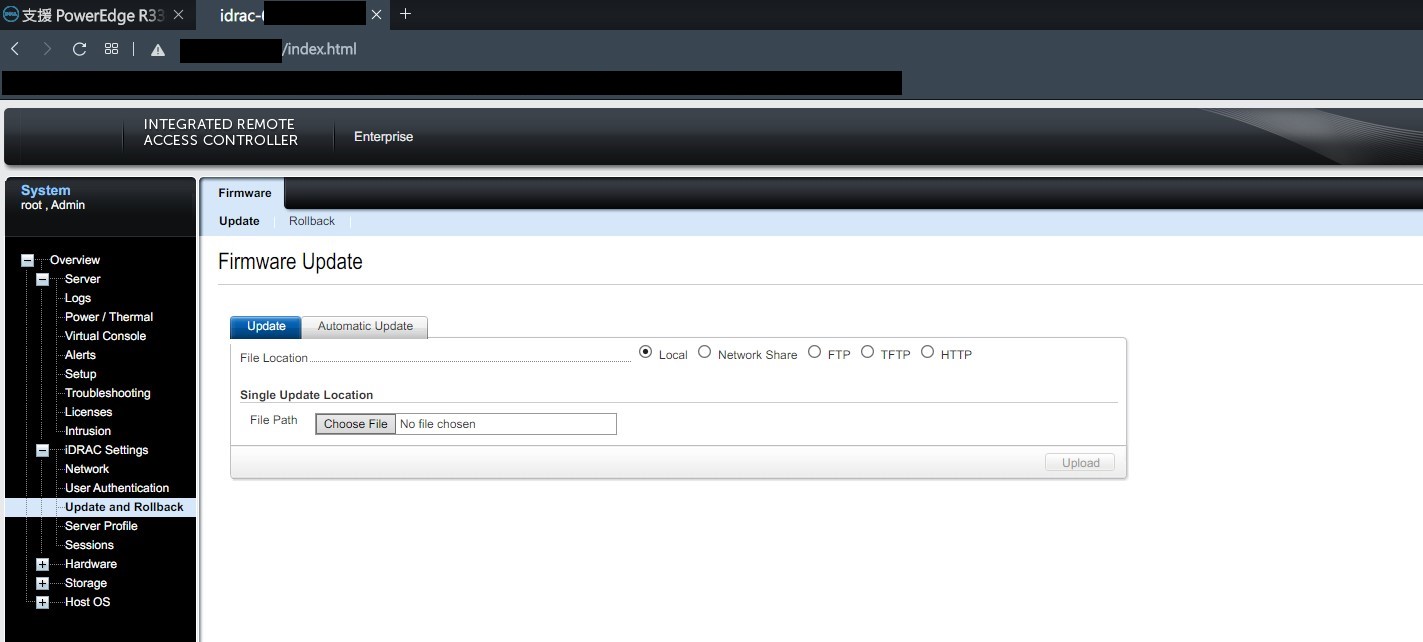 idrac_update_and_rollback_page